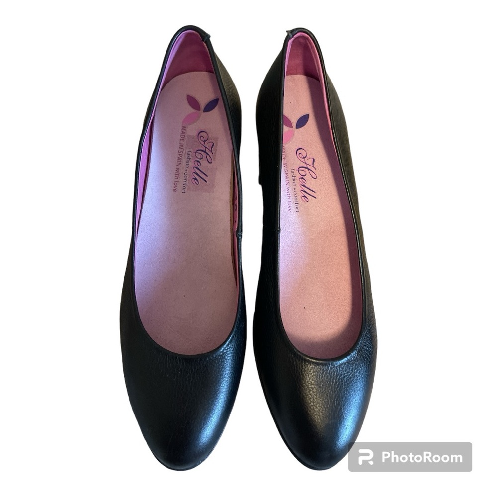Helle Comfort Black Heel Pumps Sz 37